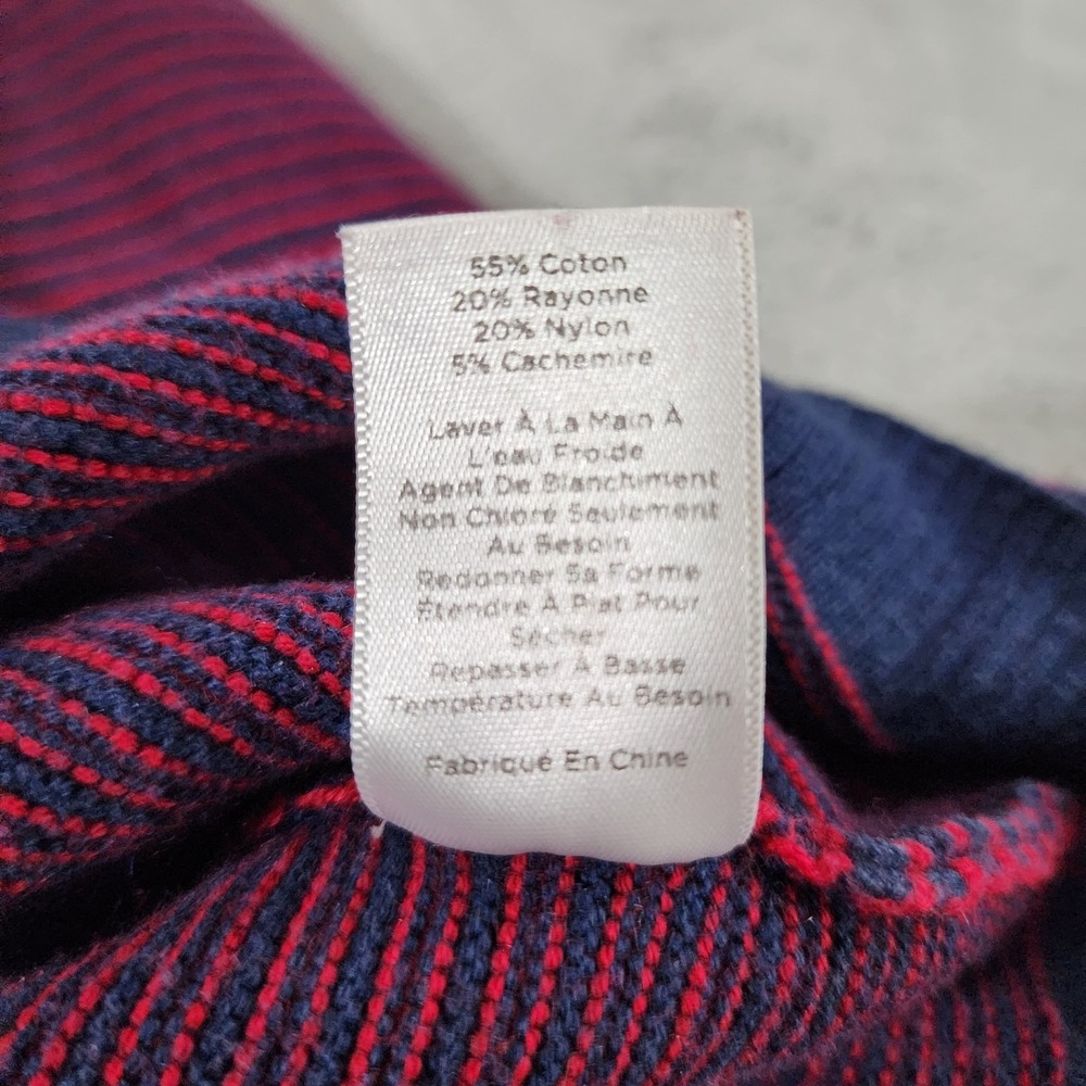 Talbots Sweater Womens XS Blue Red Striped Cotton Blend Pullover Ribbed Cuffs - Picture 5 of 8